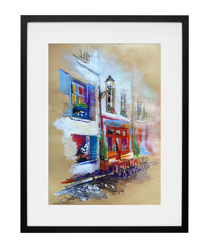aquarelle-gouache-restaurant-montmartre-le-poulbot-amalie-artiste-peintre-paris