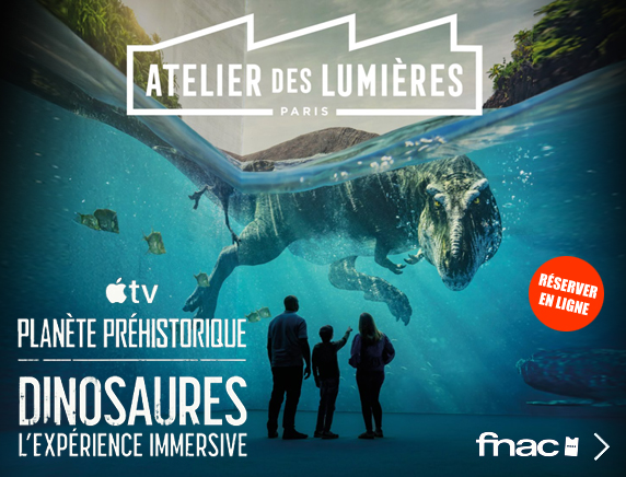 Planète Préhistorique : Dinosaures, l'Expérience Immersive" à l'Atelier des Lumières