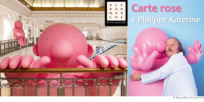 expo-gratuite-paris-carte-rose-philippe-katerine-magasin-le-bon-marche-rive-gauche